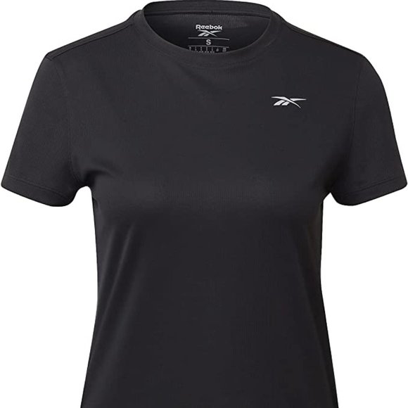 🆕Reebok Women's Running Essentials Short Sleeve Tee, Black, NWT, Authentic - Picture 7 of 14